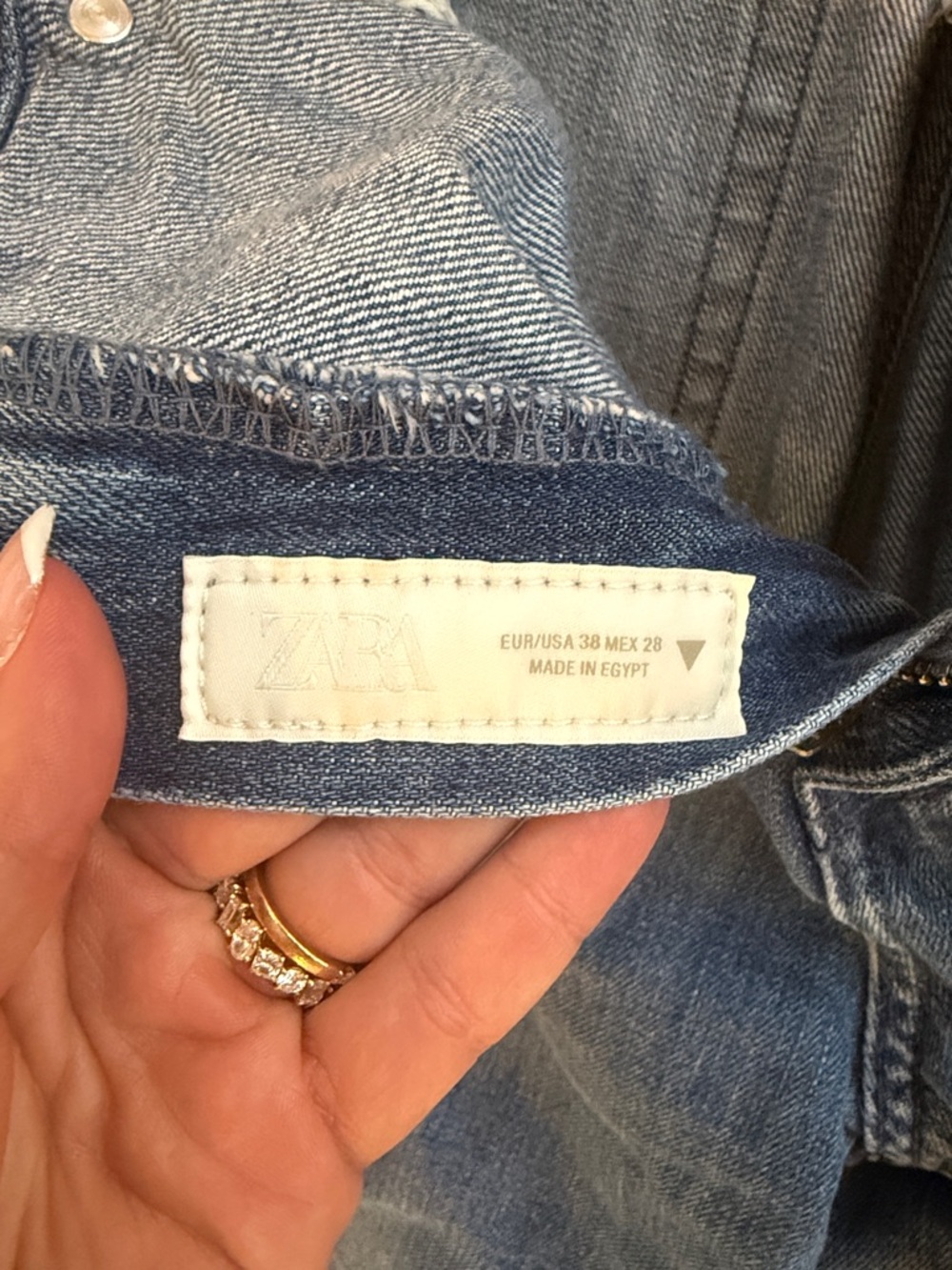 Zara Paperbag High Waisted Blue Denim Jeans - Picture 4 of 4
